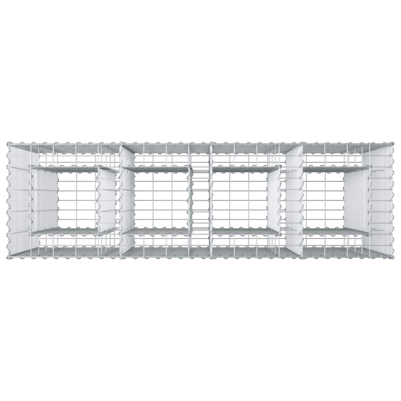 Podniesione łóżko gabionowe 2 pcs Srebrny 170 x 50 x 150 cm