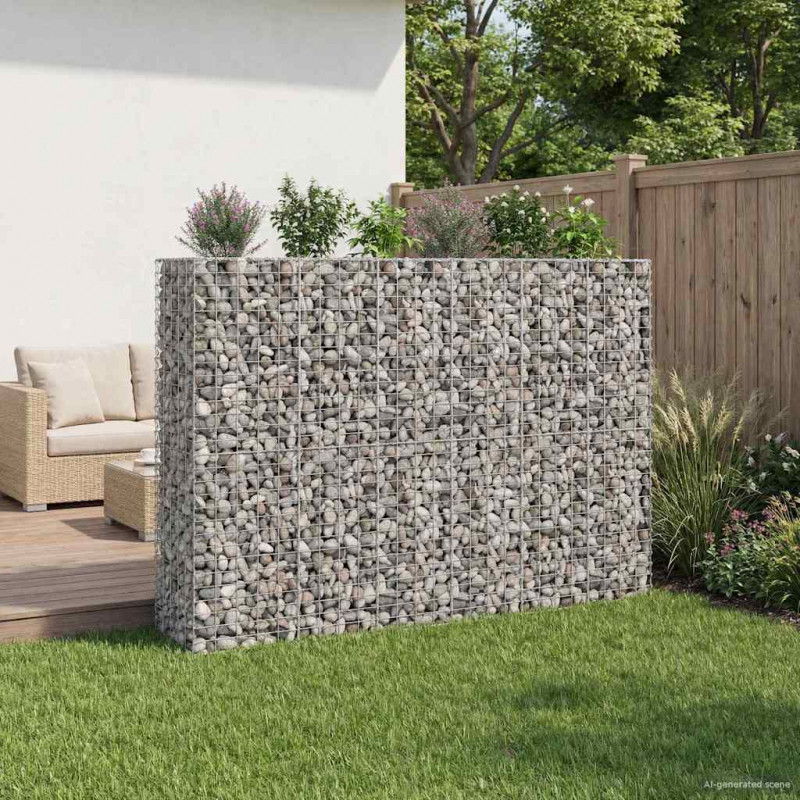 Podniesione łóżko gabionowe 3 pcs Srebrny 250 x 50 x 150 cm