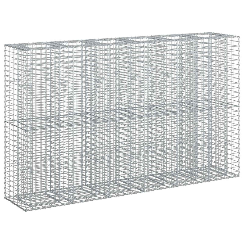 Podniesione łóżko gabionowe 3 pcs Srebrny 250 x 50 x 150 cm