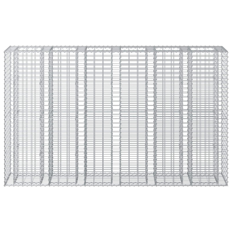 Podniesione łóżko gabionowe 3 pcs Srebrny 250 x 50 x 150 cm