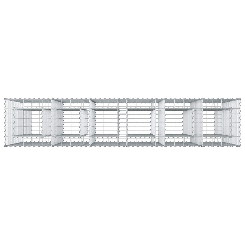 Podniesione łóżko gabionowe 3 pcs Srebrny 250 x 50 x 150 cm