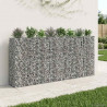 Podniesione łóżko gabionowe 4 pcs Srebrny 330 x 50 x 150 cm