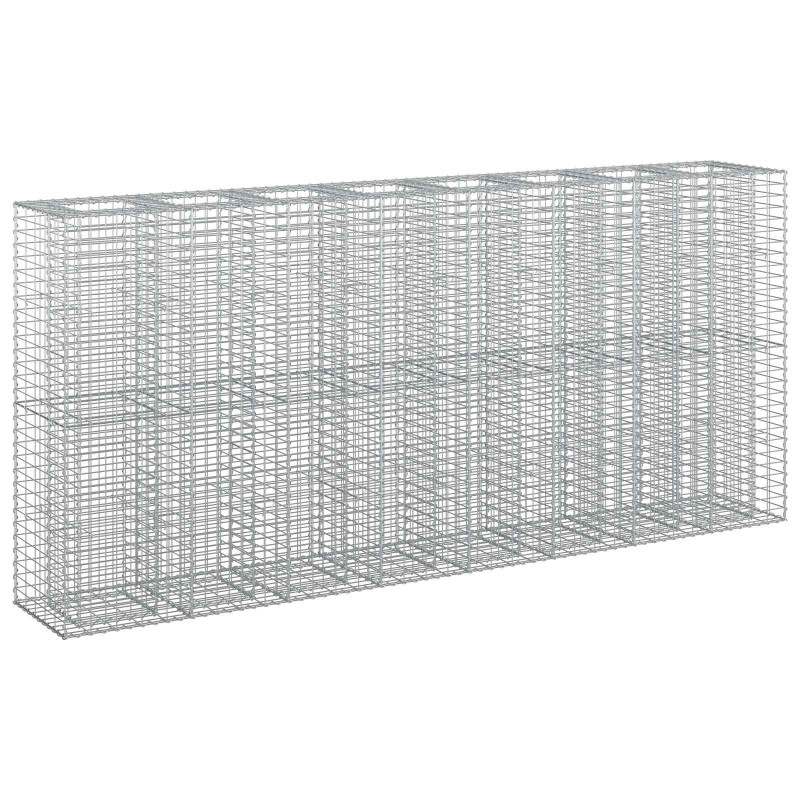 Podniesione łóżko gabionowe 4 pcs Srebrny 330 x 50 x 150 cm