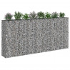 Podniesione łóżko gabionowe 4 pcs Srebrny 330 x 50 x 150 cm