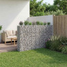 Podniesione łóżko gabionowe 4 pcs Srebrny 330 x 50 x 150 cm