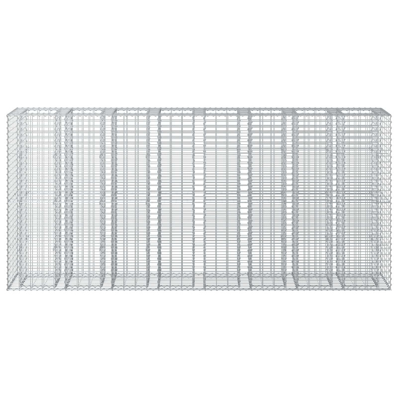 Podniesione łóżko gabionowe 4 pcs Srebrny 330 x 50 x 150 cm