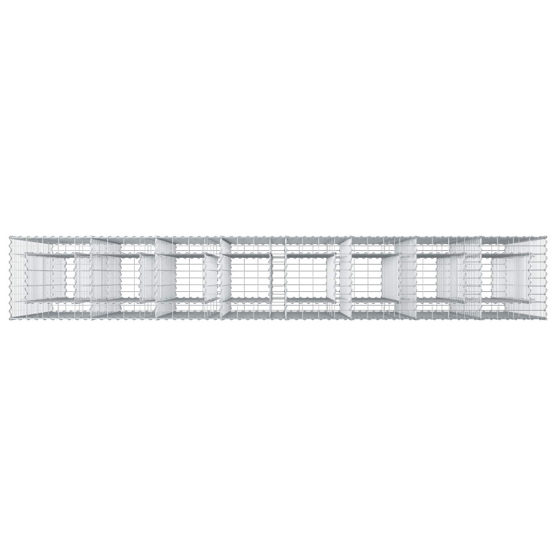 Podniesione łóżko gabionowe 4 pcs Srebrny 330 x 50 x 150 cm