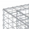 Podniesione łóżko gabionowe 4 pcs Srebrny 330 x 50 x 150 cm