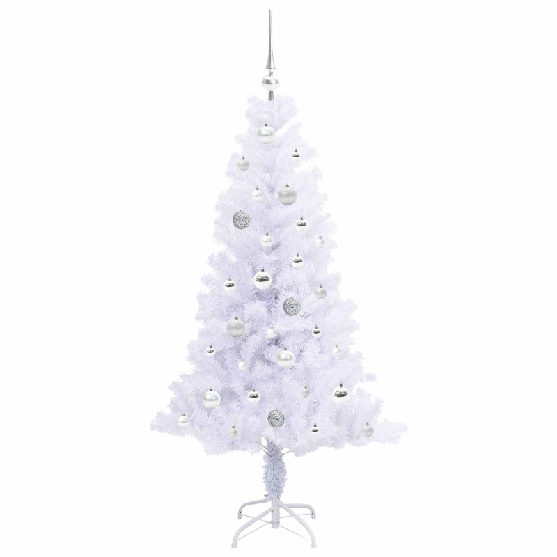 Sztuczna choinka z 150 diodami LED Biały 150 cm PVC i Stal