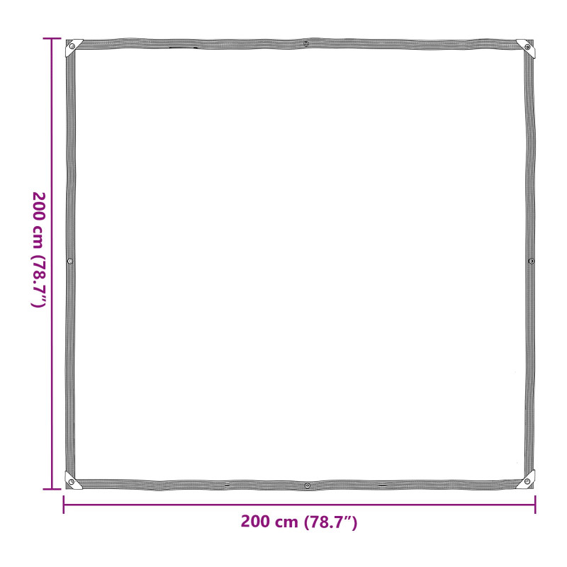 Plandeka z oczkami przezroczysty 2 x 2 m Polietylen