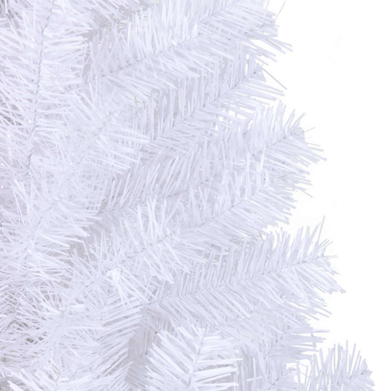 Sztuczna choinka z 300 diodami LED Biały 180 cm PVC i stal
