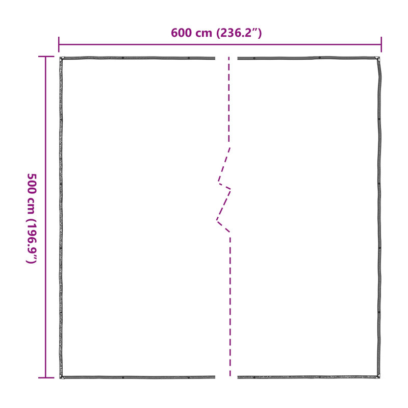 Plandeka z oczkami przezroczysty 5 x 6 m Polietylen