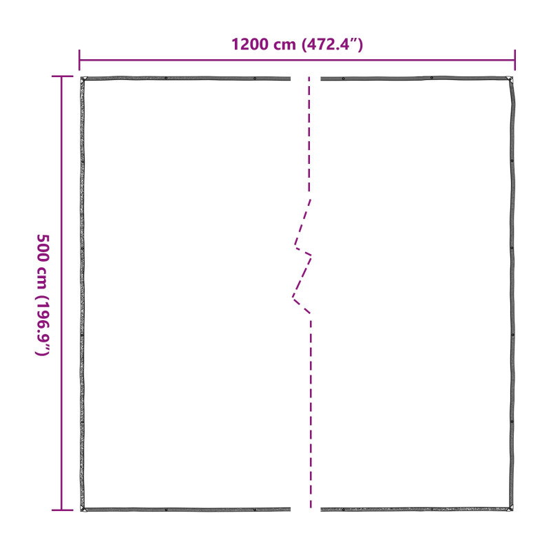 Plandeka z oczkami przezroczysty 5 x 12 m Polietylen