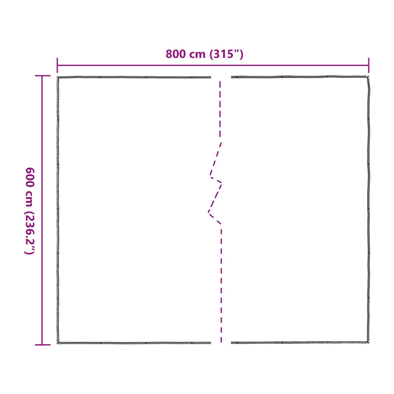 Plandeka z oczkami przezroczysty 6 x 8 m Polietylen