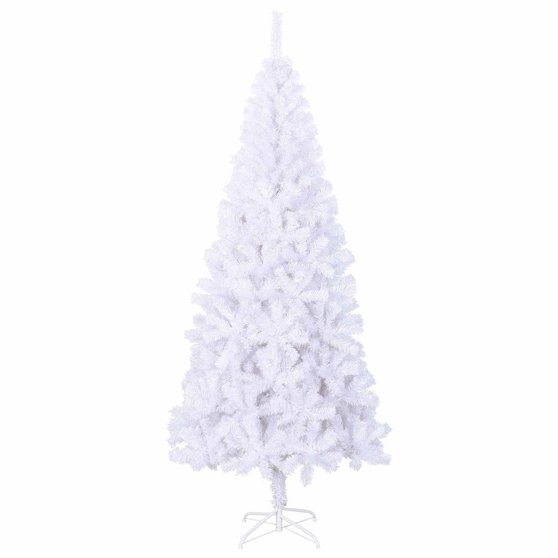 Sztuczna choinka z 300 diodami LED Biały 210 cm PVC i stal