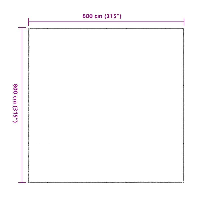 Plandeka z oczkami przezroczysty 8 x 8 m Polietylen