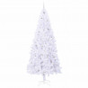 Sztuczna choinka z 300 diodami LED Biały 240 cm PVC i stal