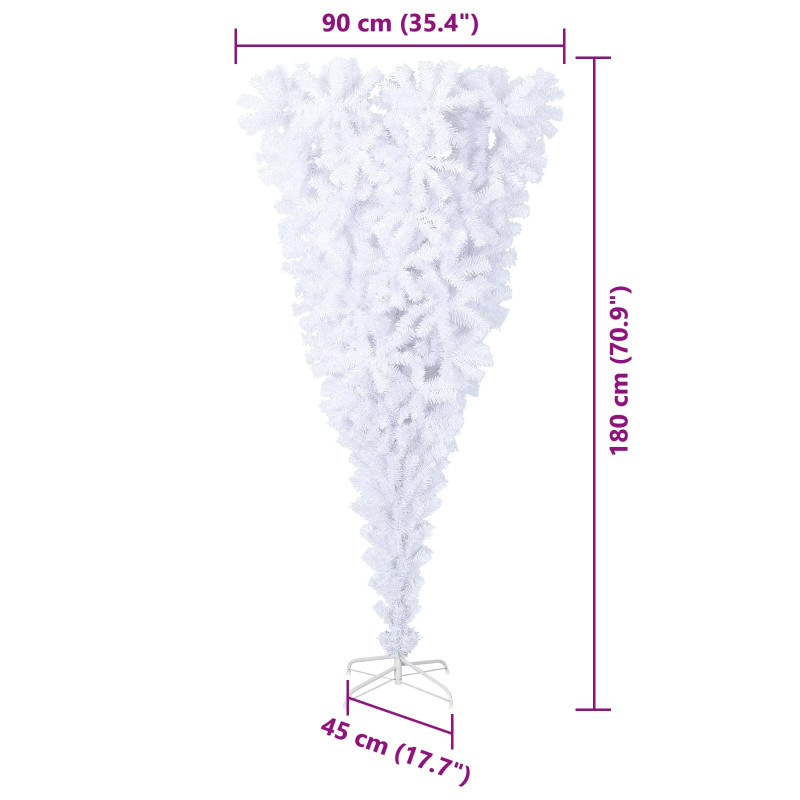 Sztuczna choinka z 300 diodami LED Biały 180 cm PVC i Stal