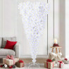 Sztuczna choinka z 300 diodami LED Biały 210 cm PVC i stal