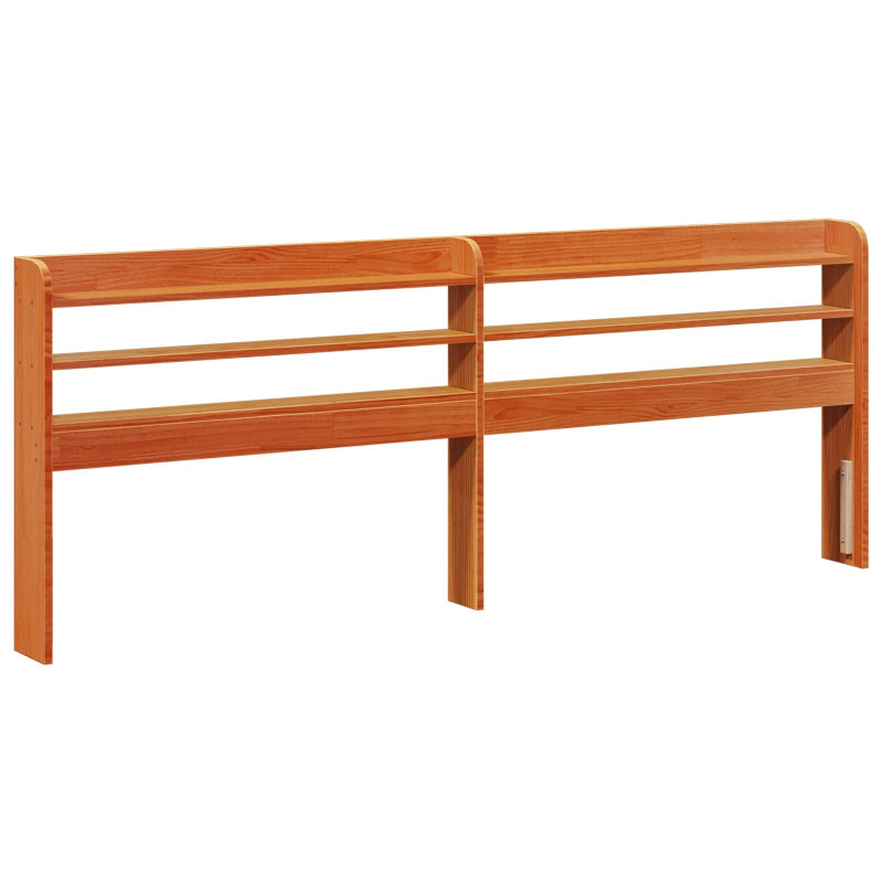 Ramka łóżka Z zagłówkiem 2 pcs Woskowy Brąz Lite drewno sosnowe