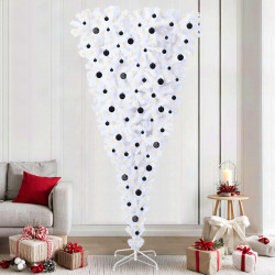 Sztuczna choinka z 300 diodami LED Biały 240 cm PVC i Stal