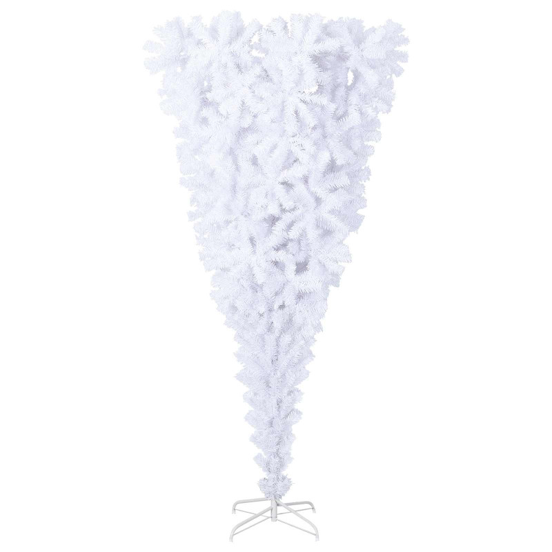 Sztuczna choinka z 300 diodami LED Biały 240 cm PVC i Stal