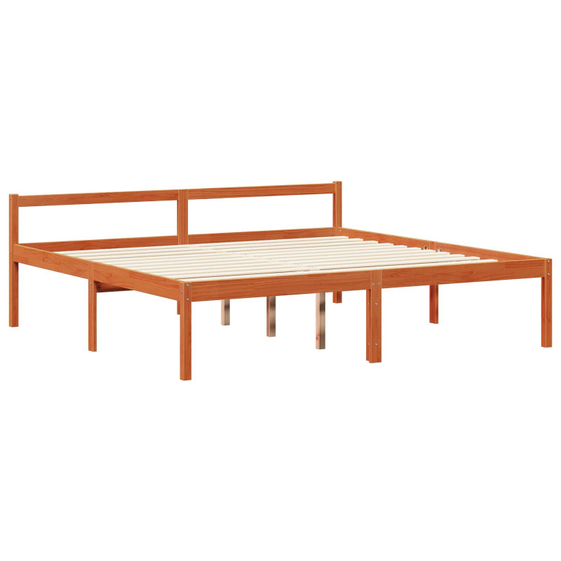 Ramka łóżka Z zagłówkiem 2 pcs Woskowy Brąz Lite drewno sosnowe