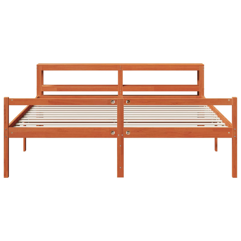 Ramka łóżka Z zagłówkiem 2 pcs Woskowy Brąz Lite drewno sosnowe