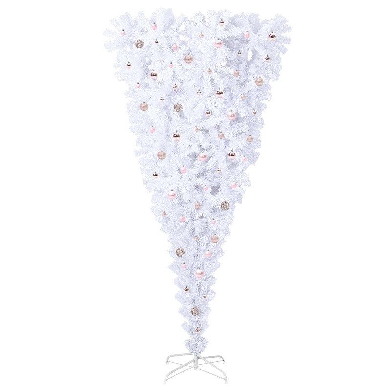 Sztuczna choinka z 300 diodami LED Biały 240 cm PVC i Stal