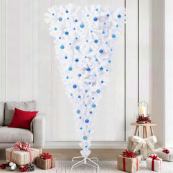 Sztuczna choinka z 300 diodami LED Biały 240 cm PVC i Stal
