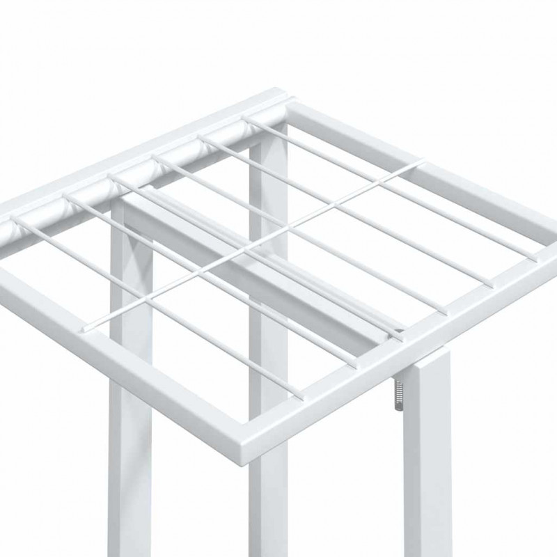 Kwietnik z 4 półkami i kółkami, 44x23x80 cm, biały, żelazny