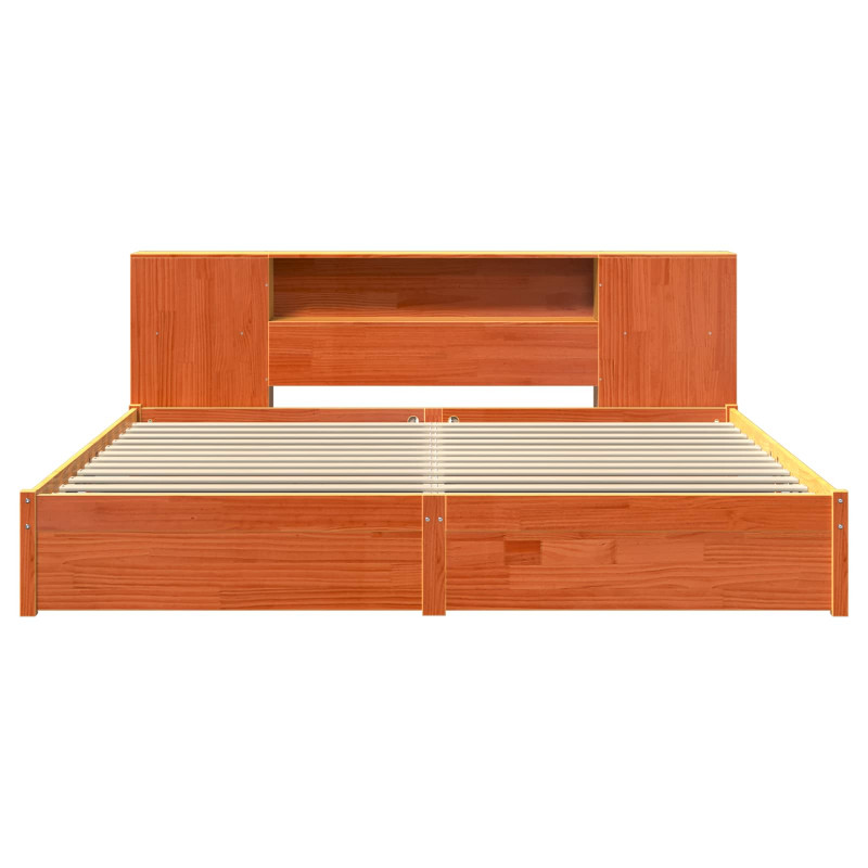 Łóżko z pojemnikiem i zagłówkiem 2 pcs Woskowy Brąz