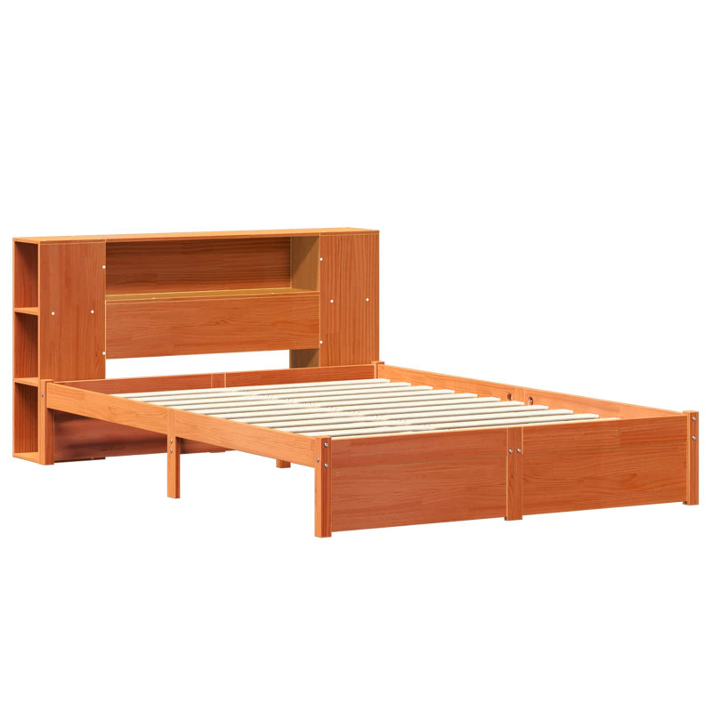Łóżko z pojemnikiem i zagłówkiem 2 pcs Woskowy Brąz