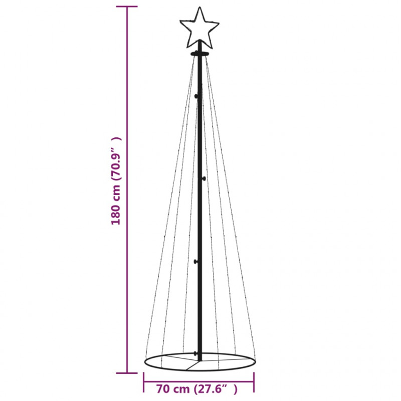 Choinka stożkowa, 108 niebieskich diod LED, 70x180 cm