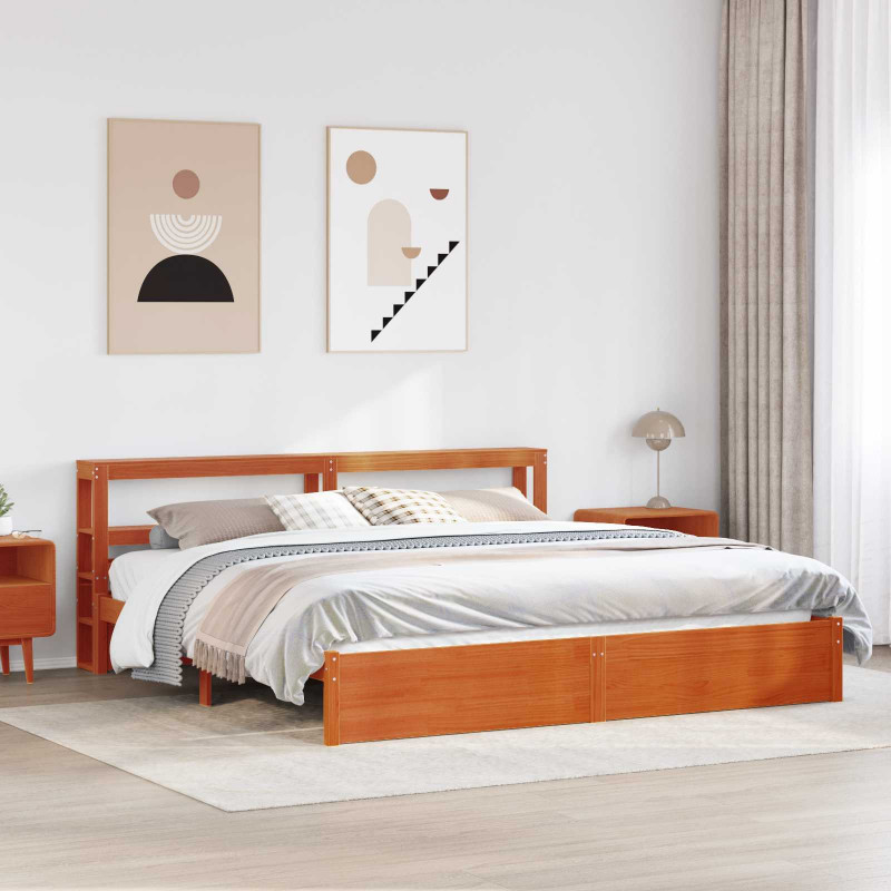 Ramka łóżka Woskowy Brąz 180 x 200 cm Lite drewno sosnowe