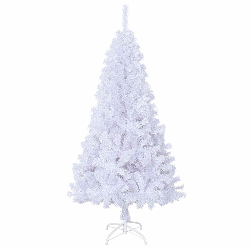 Sztuczna choinka z 150 diodami LED Biały 150 cm PVC i stal