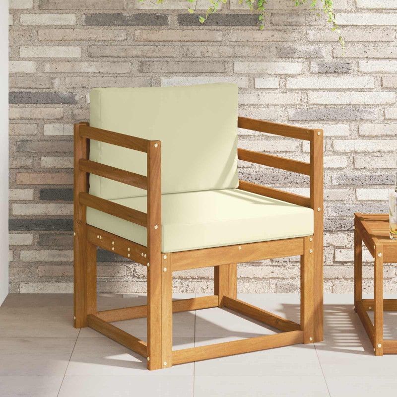 Sofa na zewnątrz Lite drewno akacjowe i poliester Naturalny