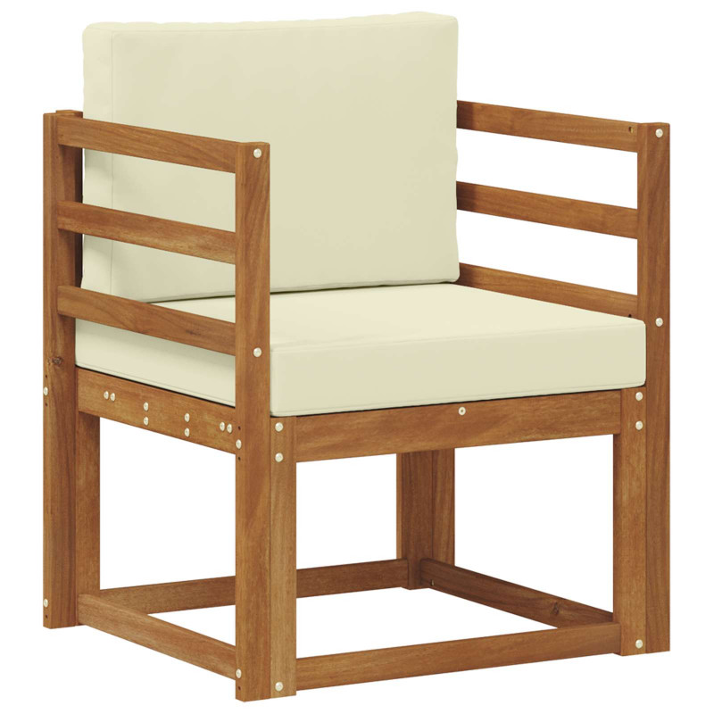 Sofa na zewnątrz Lite drewno akacjowe i poliester Naturalny