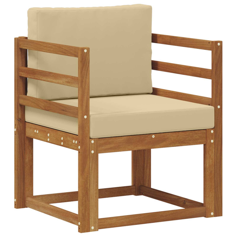 Sofa na zewnątrz Lite drewno akacjowe i poliester Naturalny