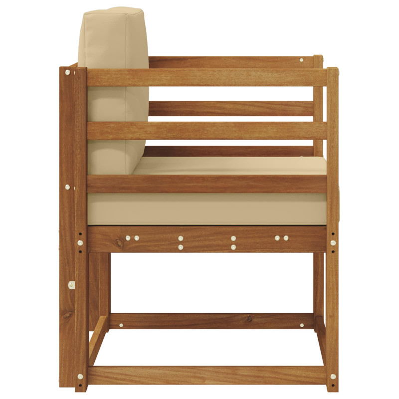 Sofa na zewnątrz Lite drewno akacjowe i poliester Naturalny