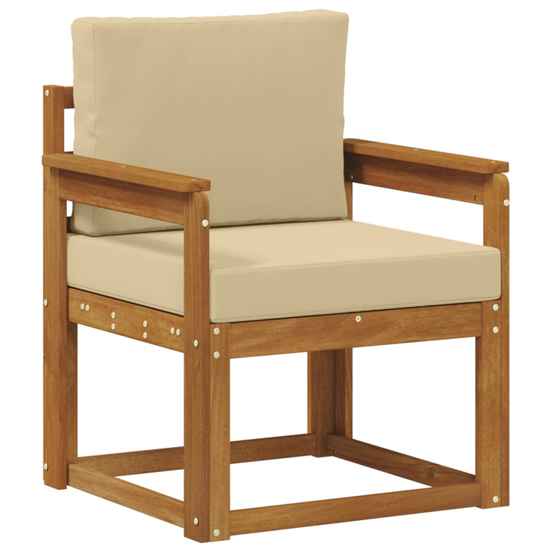 Sofa na zewnątrz Lite drewno akacjowe i poliester Naturalny