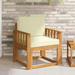 Sofa na zewnątrz Lite drewno akacjowe i poliester Naturalny