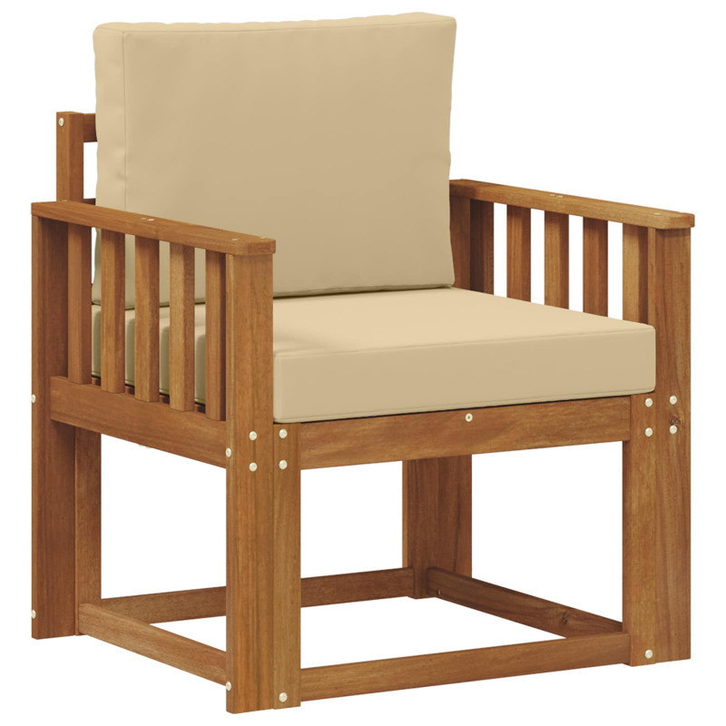 Sofa na zewnątrz Lite drewno akacjowe i poliester Naturalny
