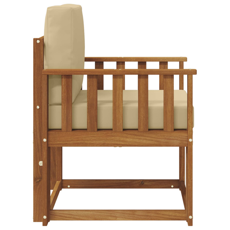 Sofa na zewnątrz Lite drewno akacjowe i poliester Naturalny