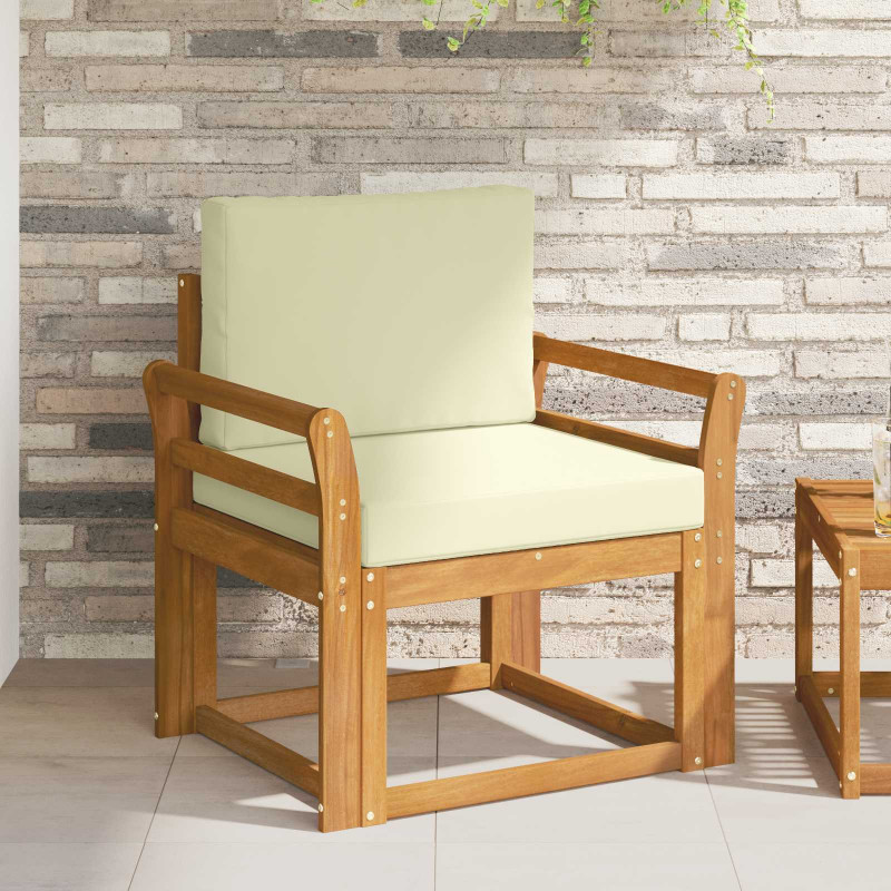 Sofa na zewnątrz Lite drewno akacjowe i poliester Naturalny