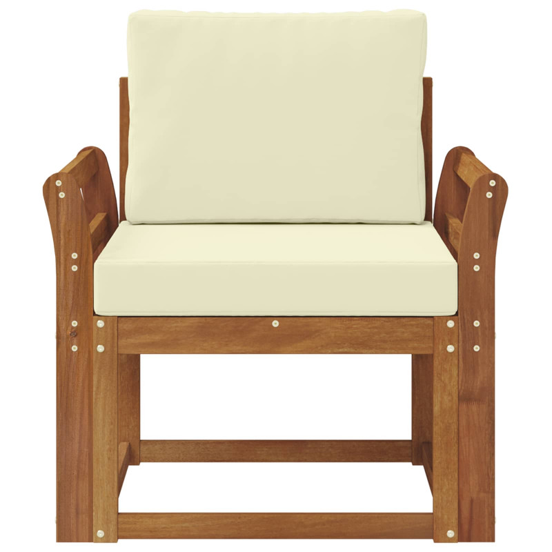Sofa na zewnątrz Lite drewno akacjowe i poliester Naturalny