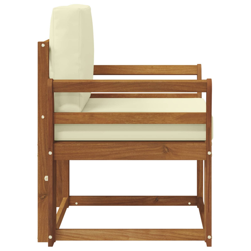 Sofa na zewnątrz Lite drewno akacjowe i poliester Naturalny