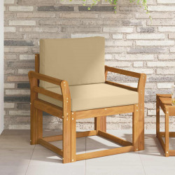 Sofa na zewnątrz Lite drewno akacjowe i poliester Naturalny