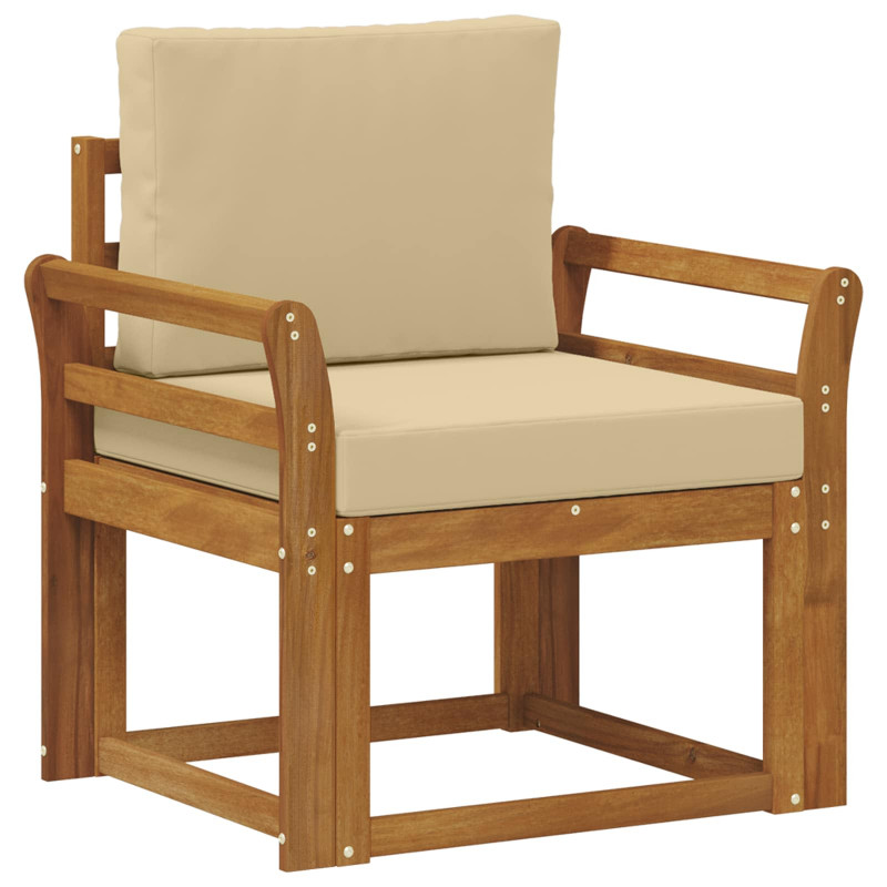 Sofa na zewnątrz Lite drewno akacjowe i poliester Naturalny