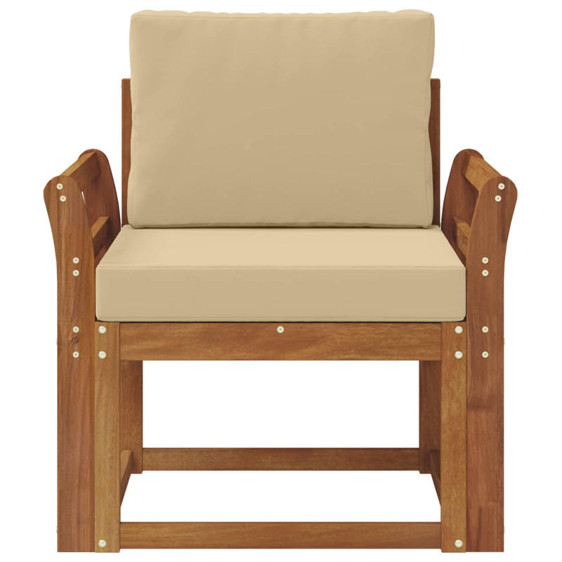 Sofa na zewnątrz Lite drewno akacjowe i poliester Naturalny
